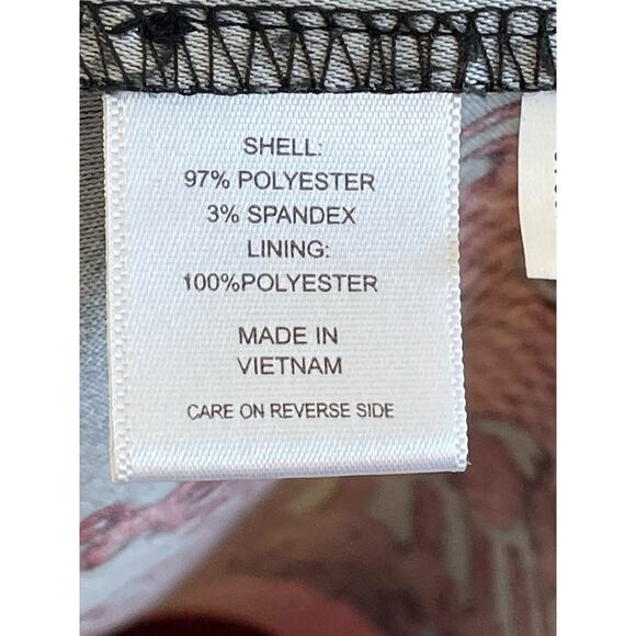 New York & Company Lace Print Shift Dress Cap Sleeve Red Black Women's Size 4 - Picture 7 of 11